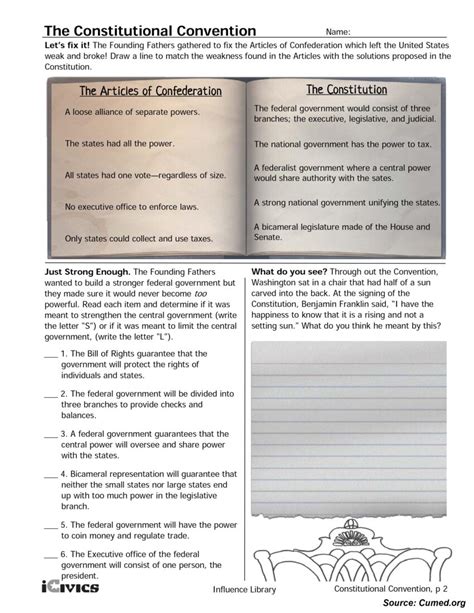 comparing plans of the constitutional convention worksheet answer key